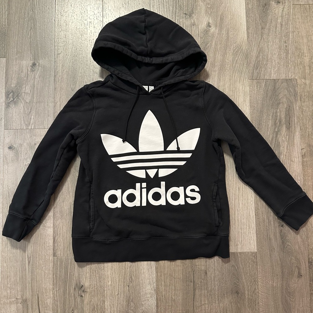 Adidas Women’s Black and White Logo Hoodie
